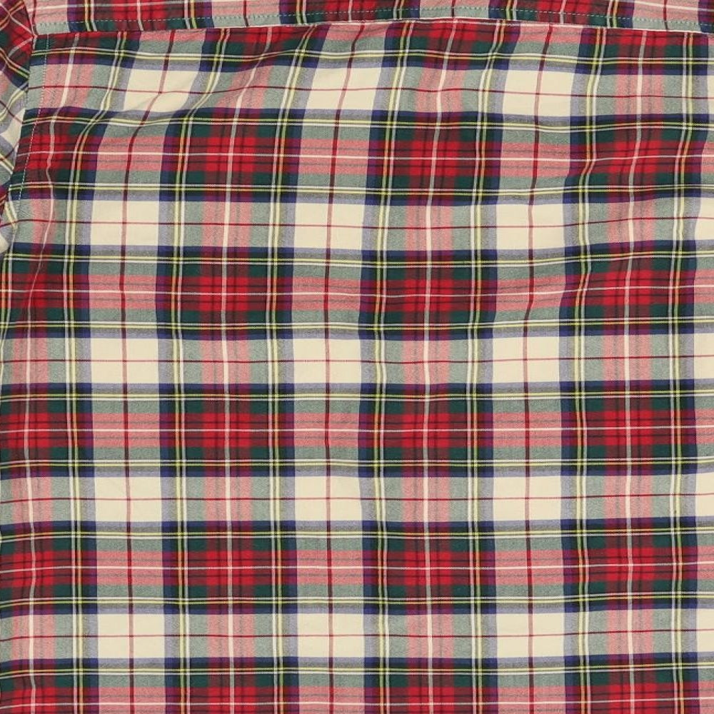 Topman Mens Red Plaid Button-Up Size M