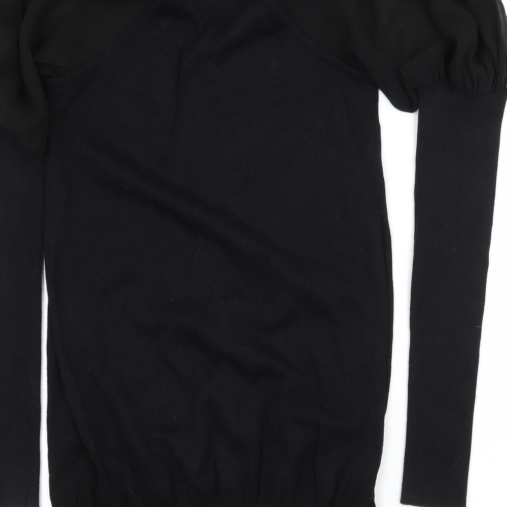 Miss Selfridge Womens Black Knit Pullover Jumper Size 10