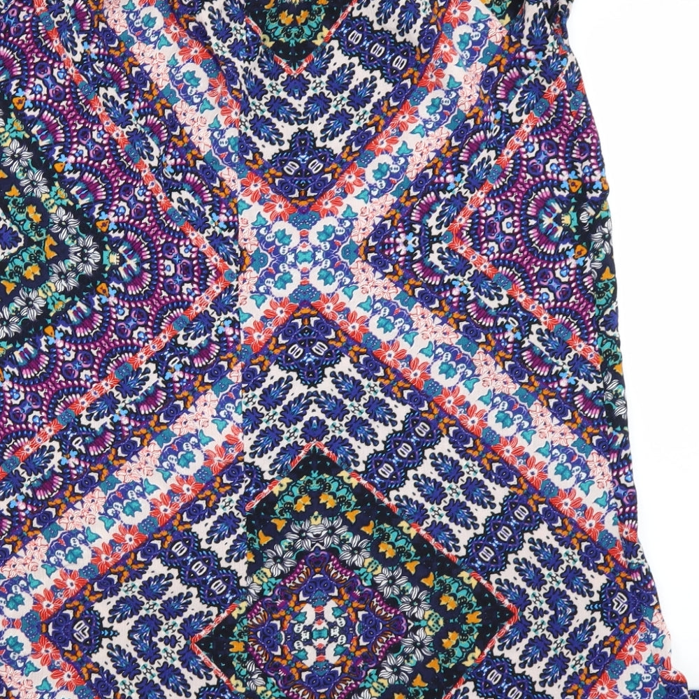 F&F Womens Blue Batik A-Line Size 10