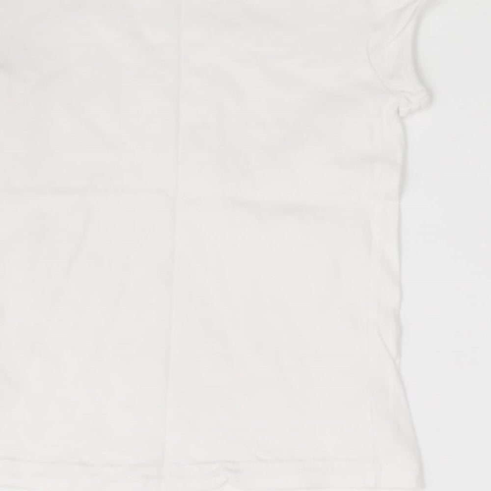 NEXT Girls Ivory Basic T-Shirt Size 7 Years