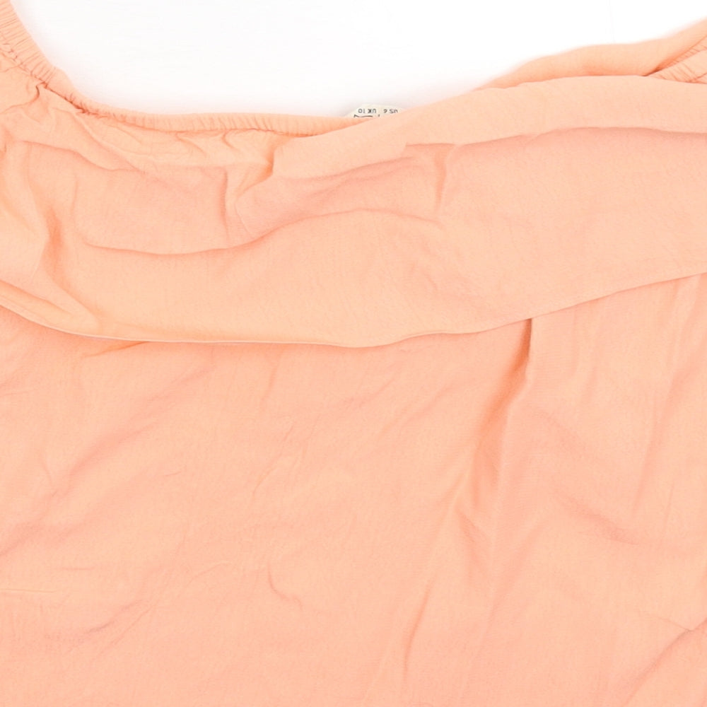 Miss Selfridge Womens Orange Basic T-Shirt Size 10