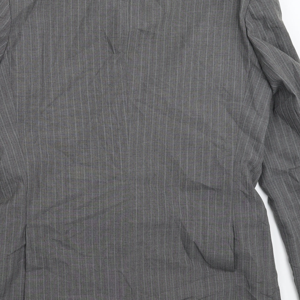 Mr Harry Mens Grey Striped Jacket Suit Jacket Size 40