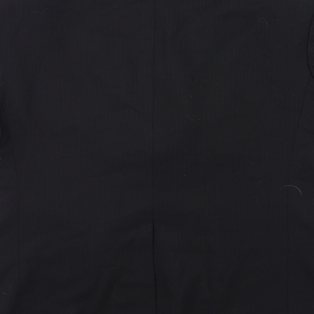 Johnathan Adams Mens Black Striped Jacket Suit Size 38