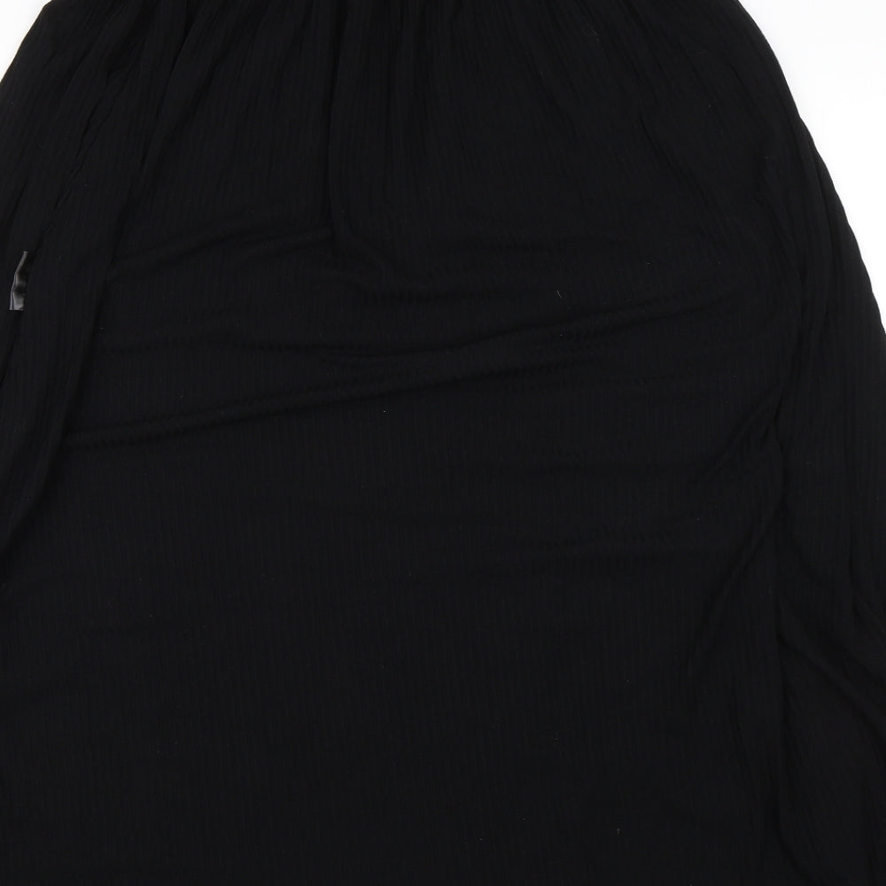 Owlana Womens Black Striped Flare Skirt Size S
