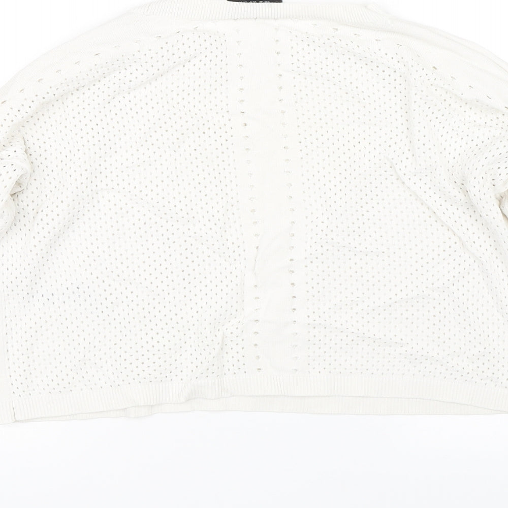 Topshop Womens Beige Polka Dot Pullover Jumper Size 10 - holes on back and sleeves