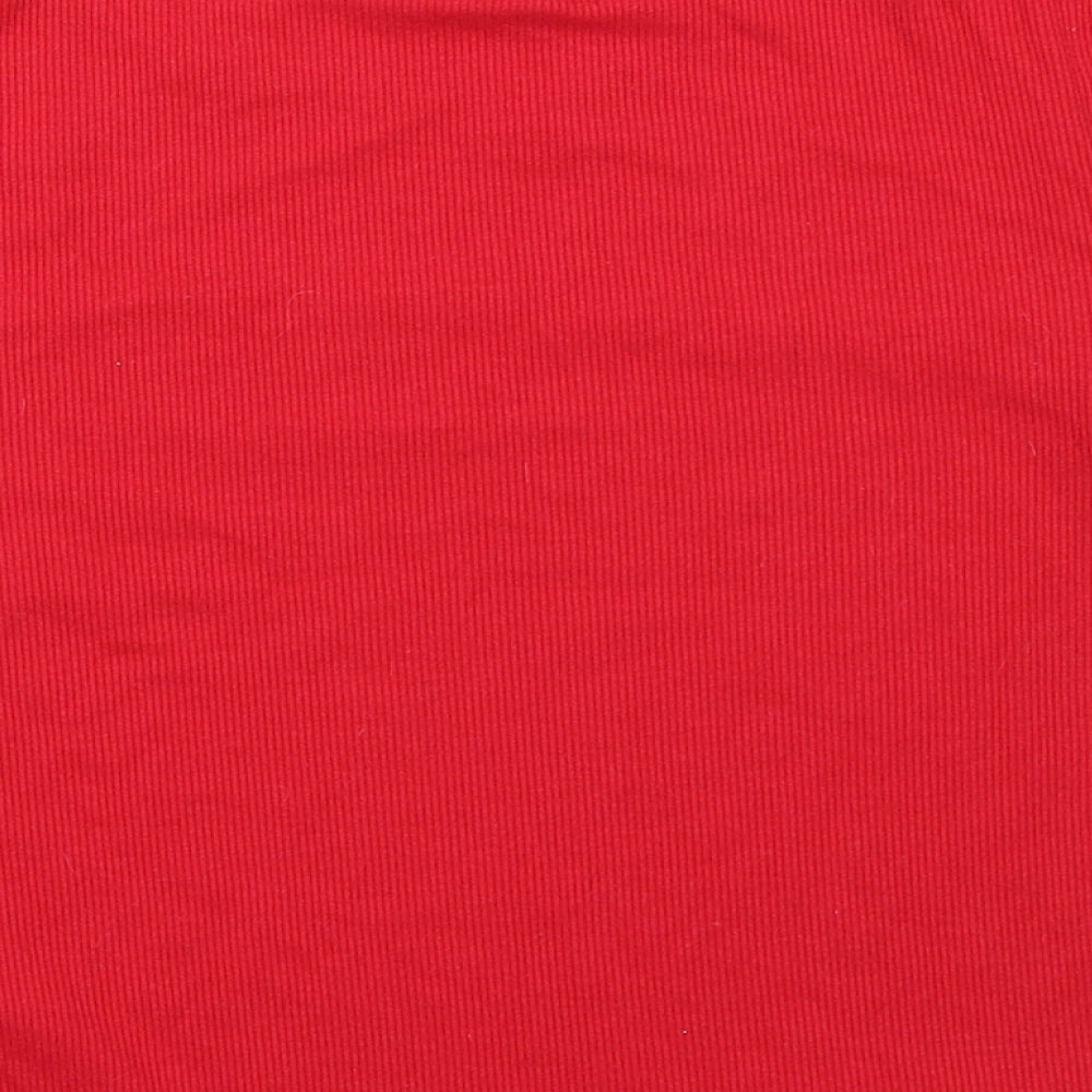 Gina Tricot Womens Red Striped Basic T-Shirt Size M
