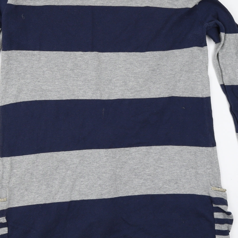 River Island Womens Grey Striped Cardigan Jumper Size 6