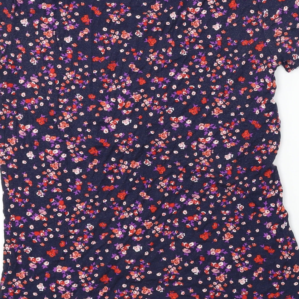 Sleep well Womens Black Floral Basic T-Shirt Size 10