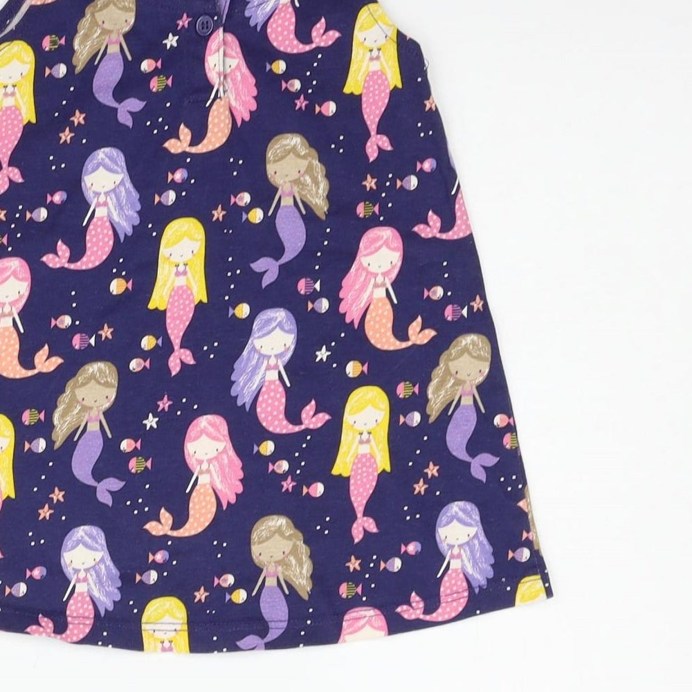 Mini Club Girls Blue Geometric T-Shirt Dress Size 12-18 Months