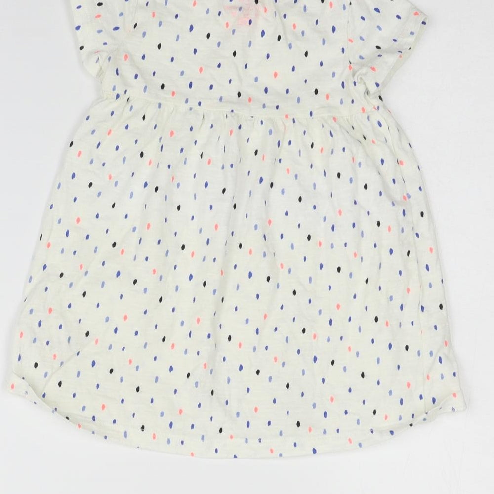 F&F Girls White Geometric Basic T-Shirt Size 12-18 Months