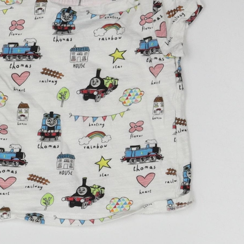 Nutmeg Girls White Geometric Basic T-Shirt Size 12-18 Months