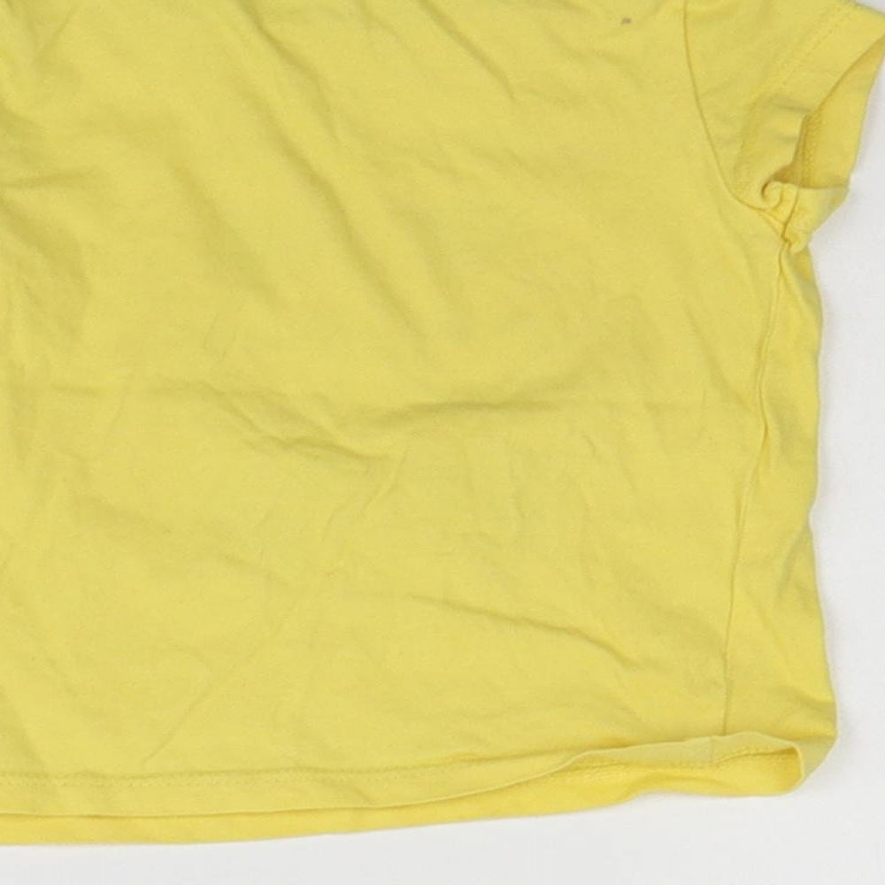 Mothercare Girls Yellow Basic T-Shirt Size 12-18 Months