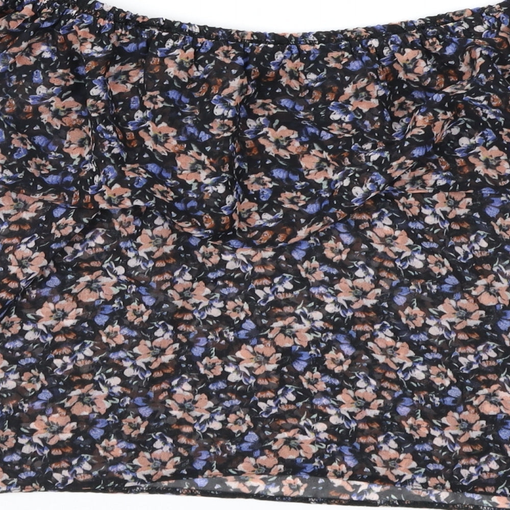 Miss Selfridge Womens Black Floral Basic Blouse Size 10