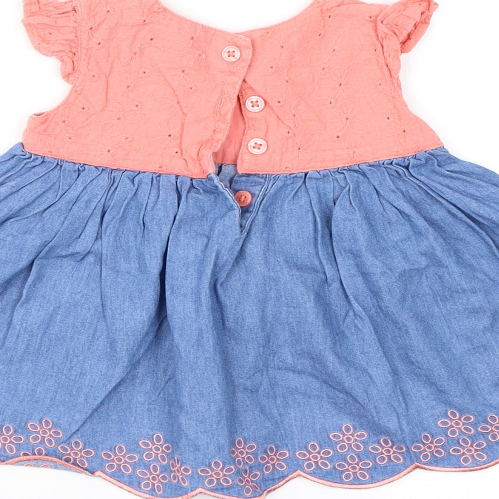 Ladybird Girls Blue Colourblock Fit & Flare Size 6-9 Months