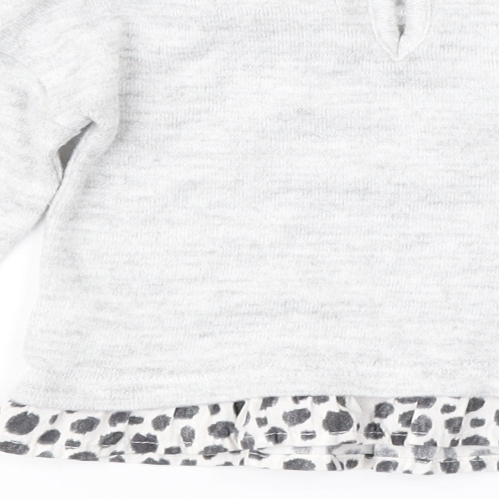 Primark Girls Grey Animal Print Pullover Jumper Size 0-3 Months