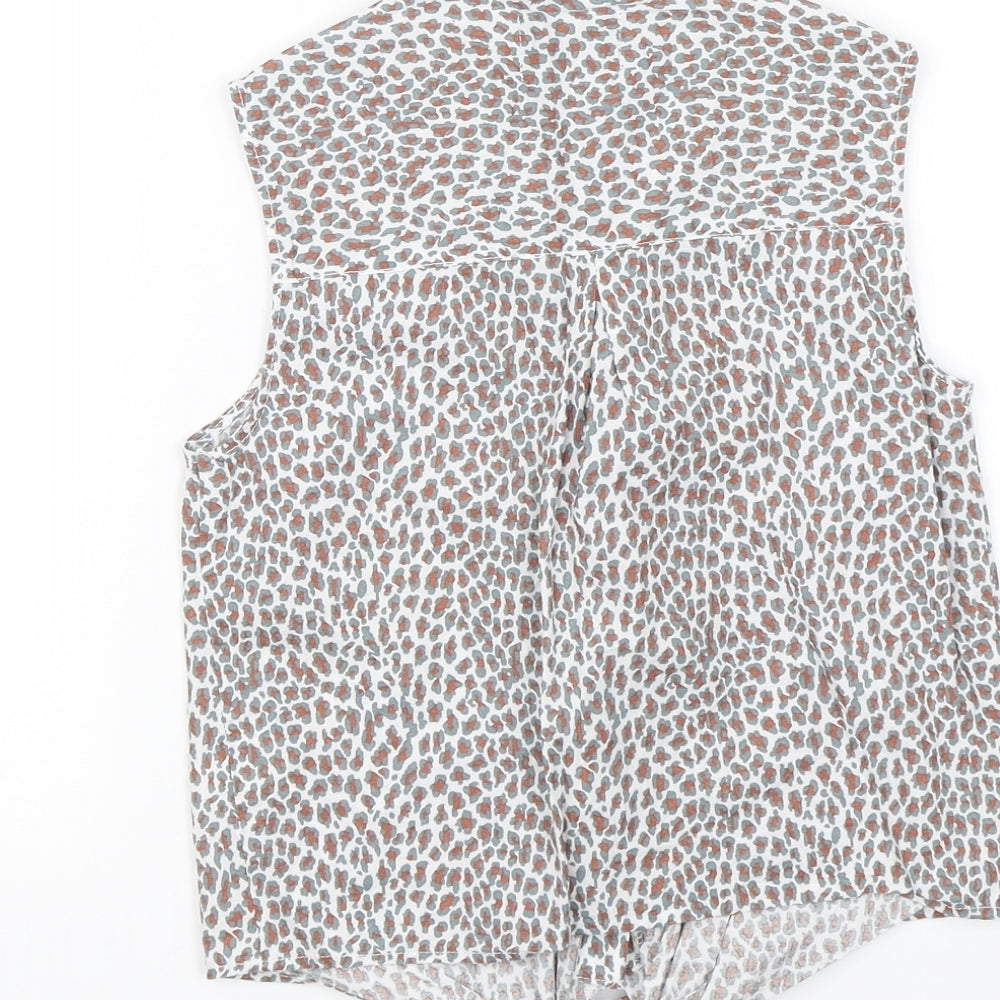 Miss CG Girls Green Animal Print Basic Button-Up Size 8 Years
