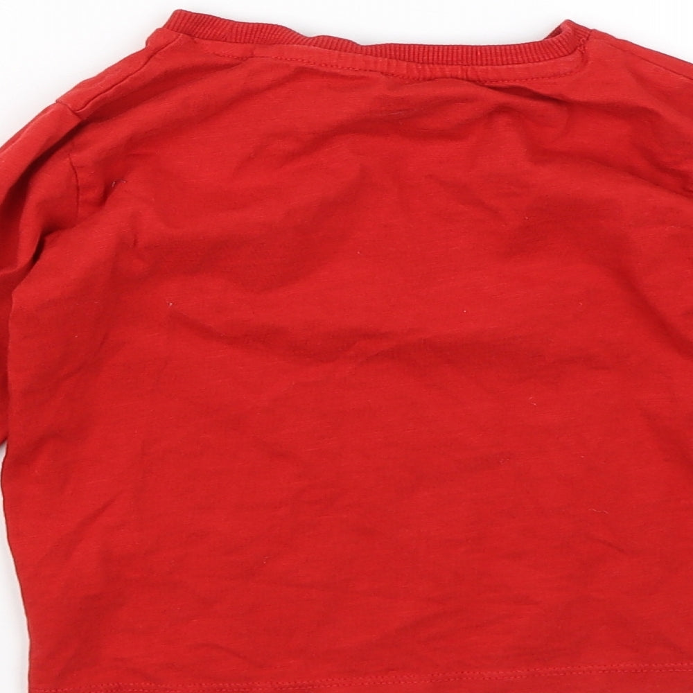 NEXT Boys Red Basic T-Shirt Size 2-3 Years - Reindeer