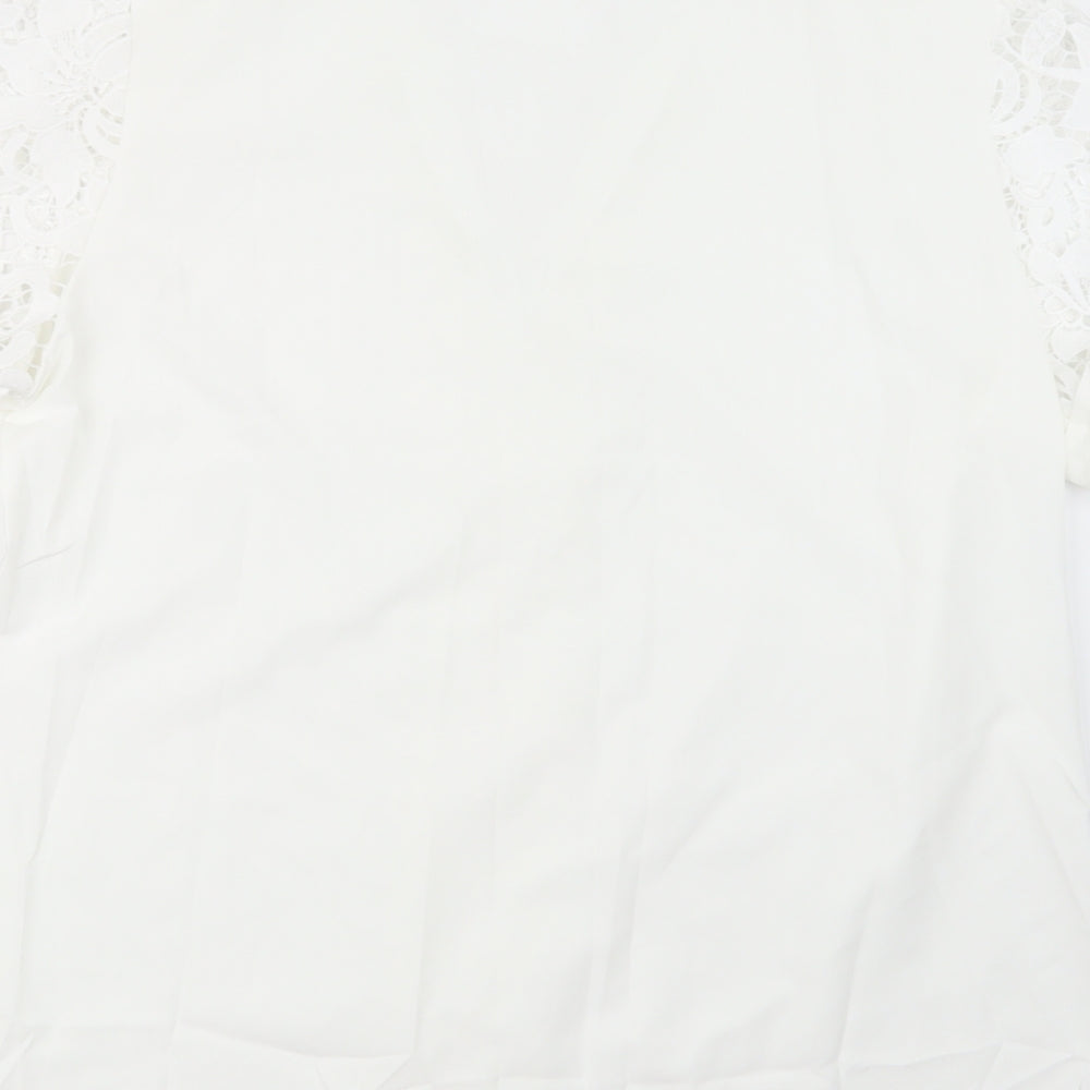 Preworn Womens White Basic Blouse Size XL