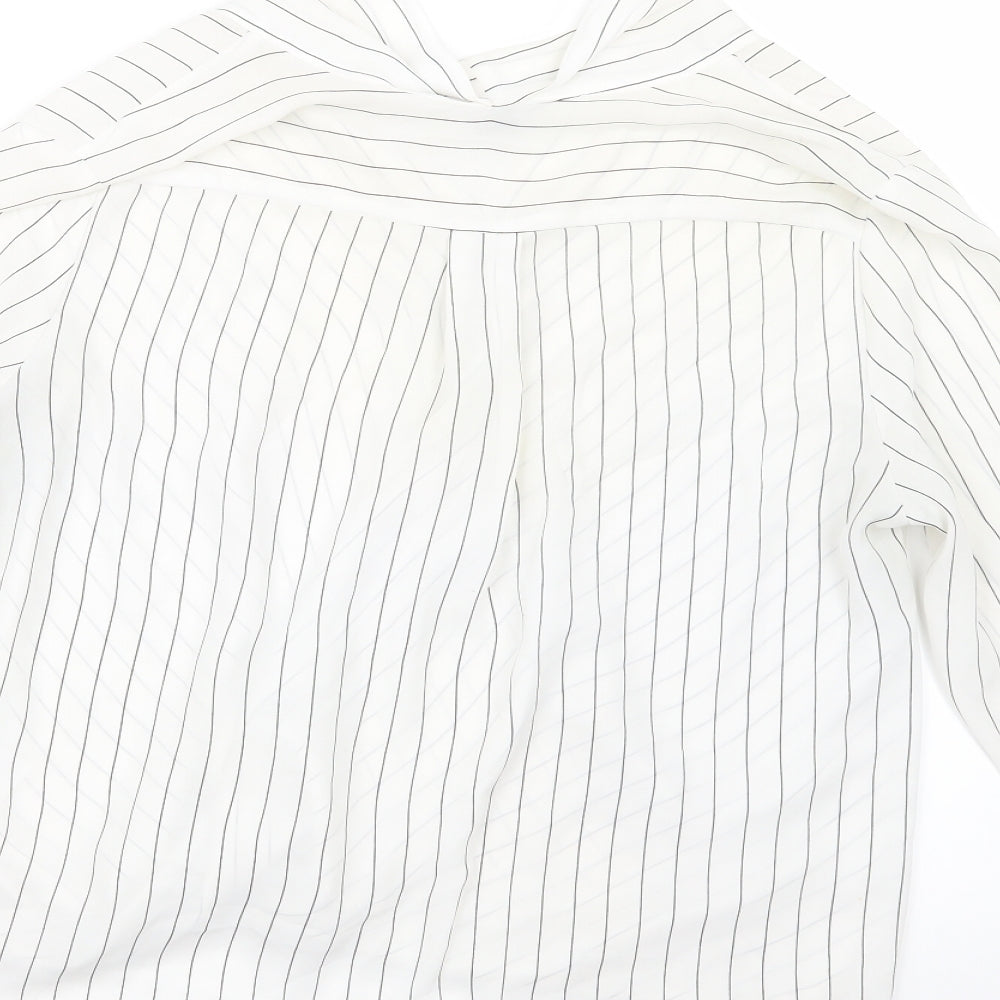 Atmosphere Womens White Striped Basic Blouse Size 14