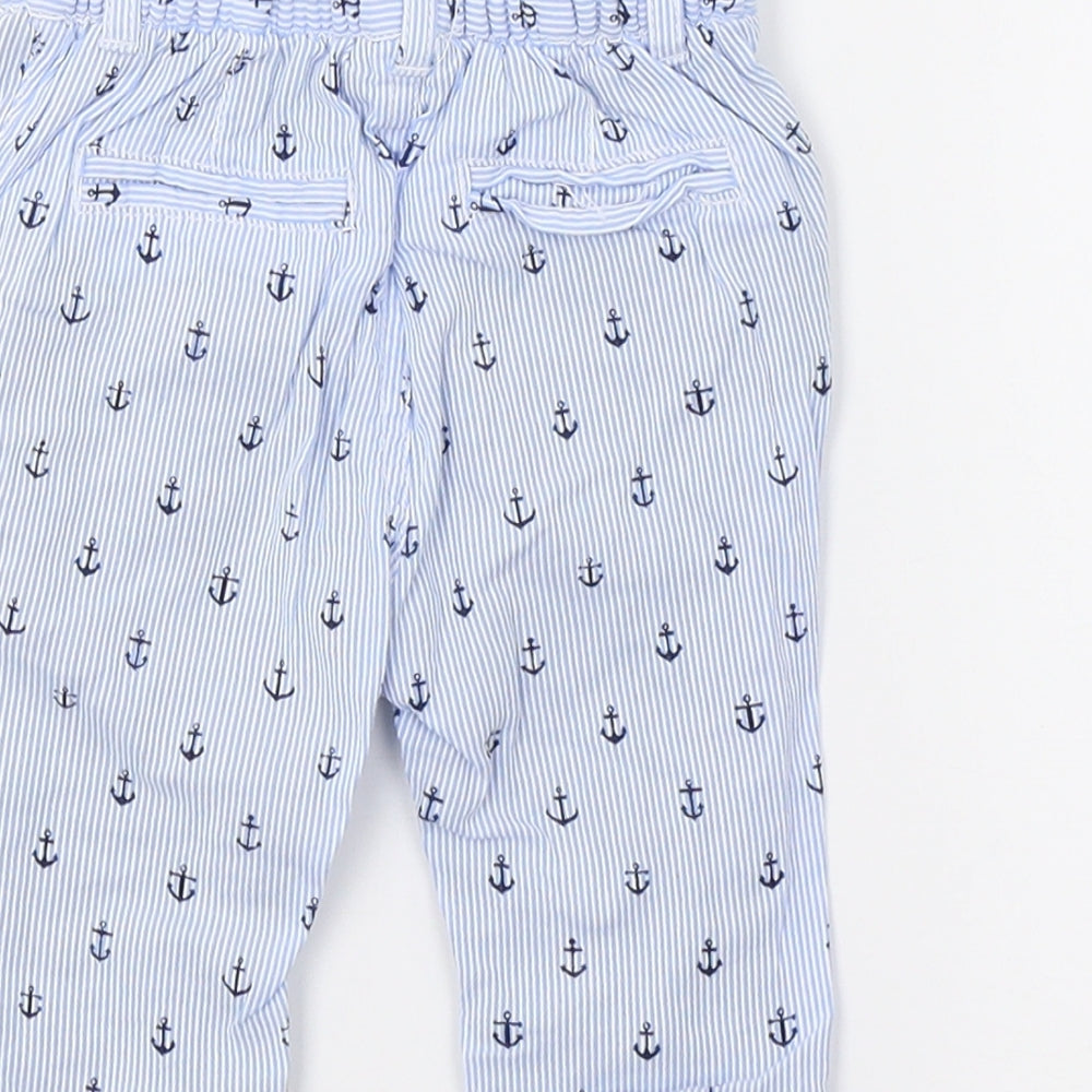 Mini Club Boys Blue Striped Sweatpants Trousers Size 0-3 Months