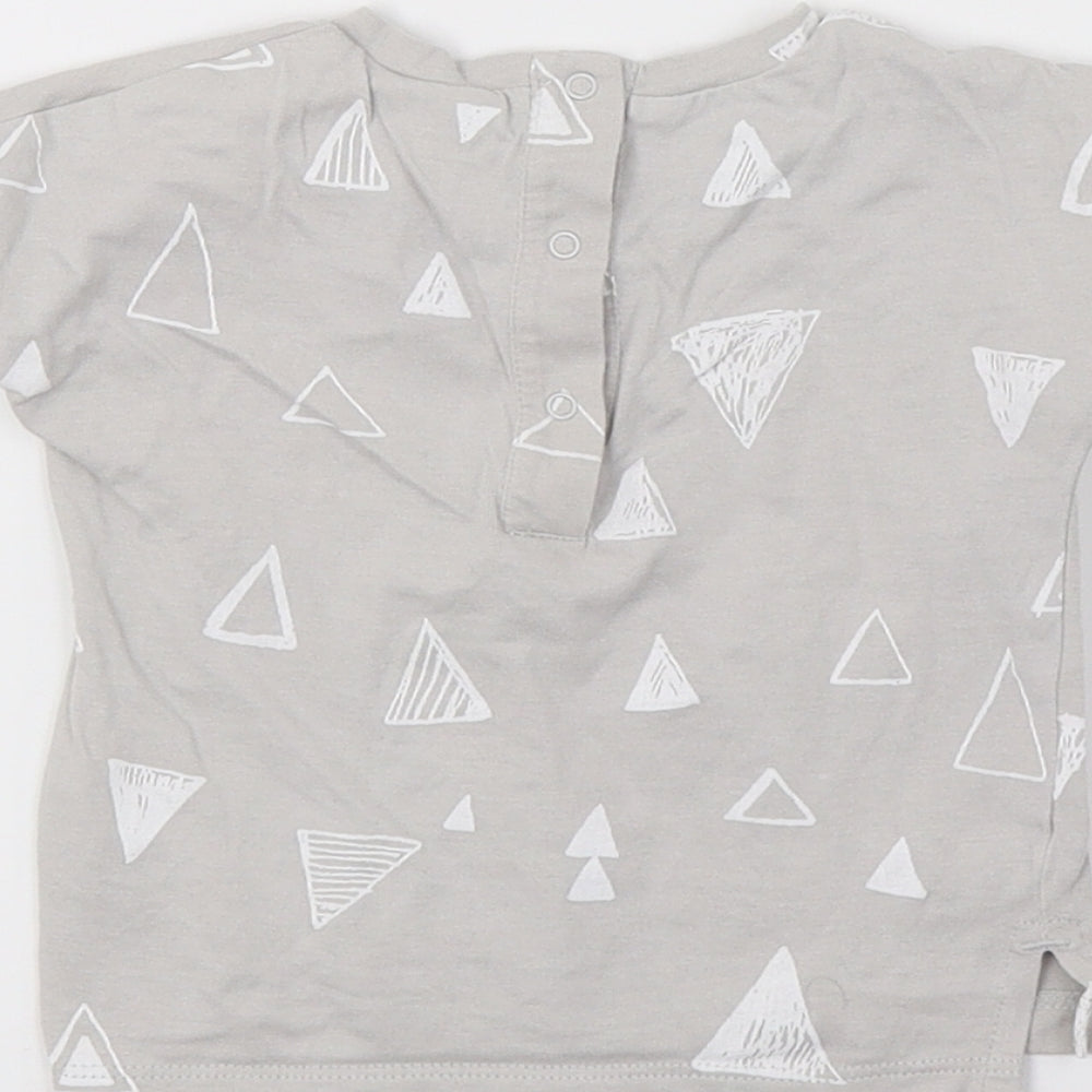 Next Baby Grey Geometric Jersey Basic T-Shirt Size 0-3 Months