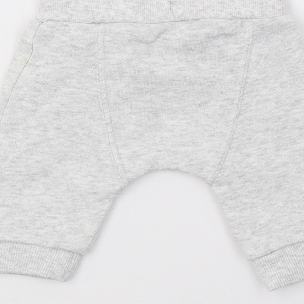 F&F Boys Grey Jersey Jogger Trousers Size 0-3 Months