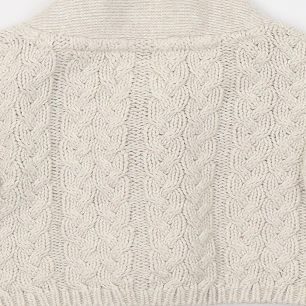 Next Girls Beige Knit Cardigan Jumper One Size