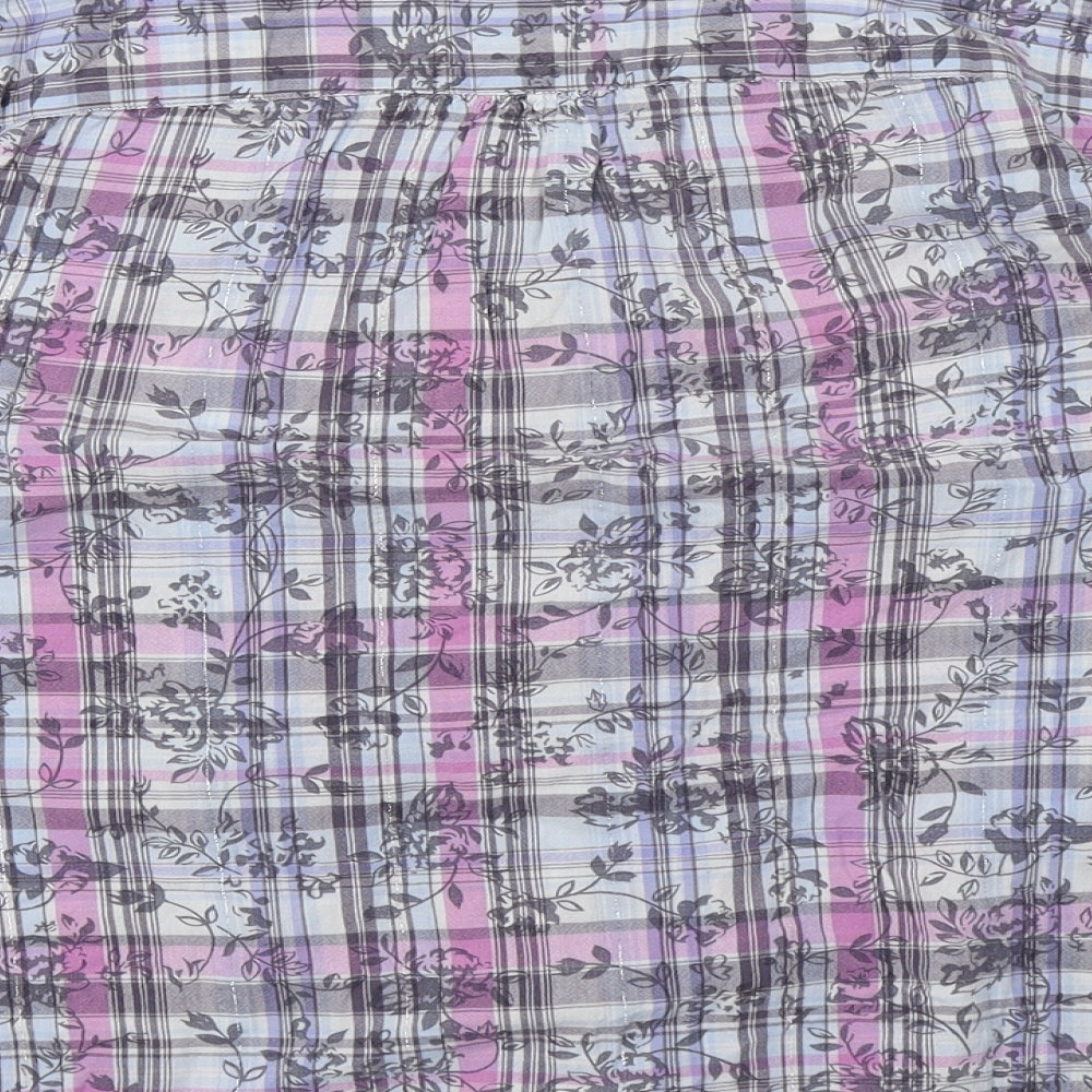 Bonmarché Womens Multicoloured Check Top Pyjama Top Size 16