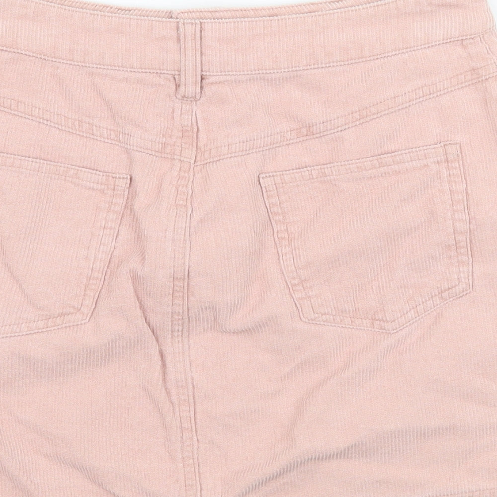 Mistress Rocks Womens Pink Corduroy A-Line Skirt Size S