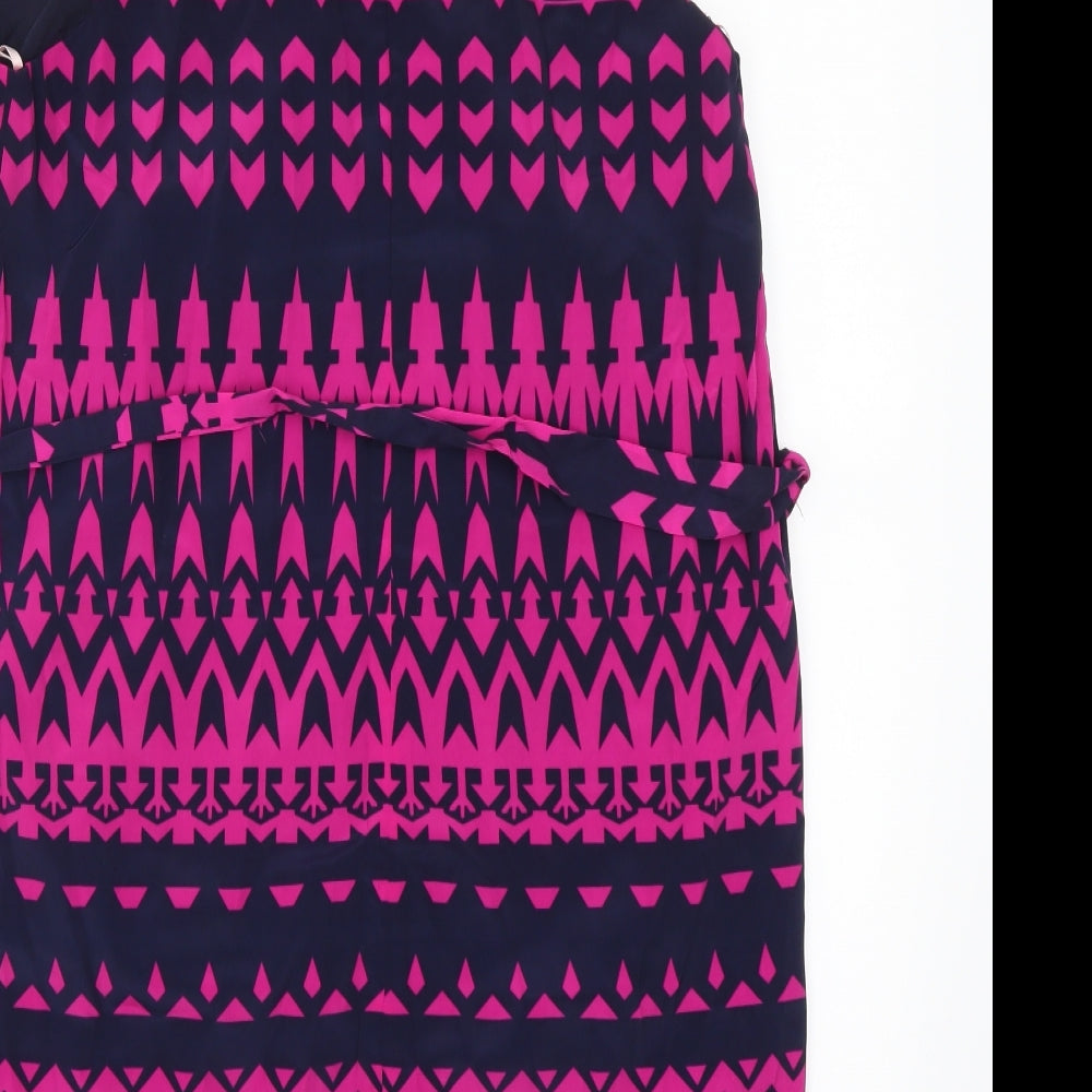FOREVER 21 Womens Blue Geometric Shift Size M