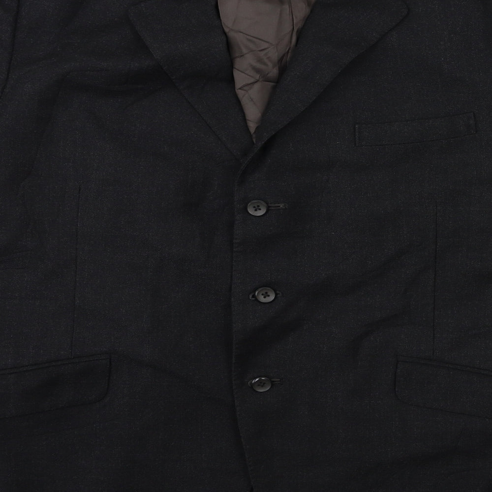 Preworn Mens Black Jacket Suit Jacket Size 42