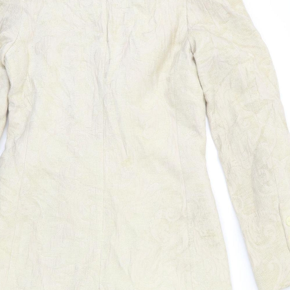 picotazos Womens Beige Floral Overcoat Coat Size 12
