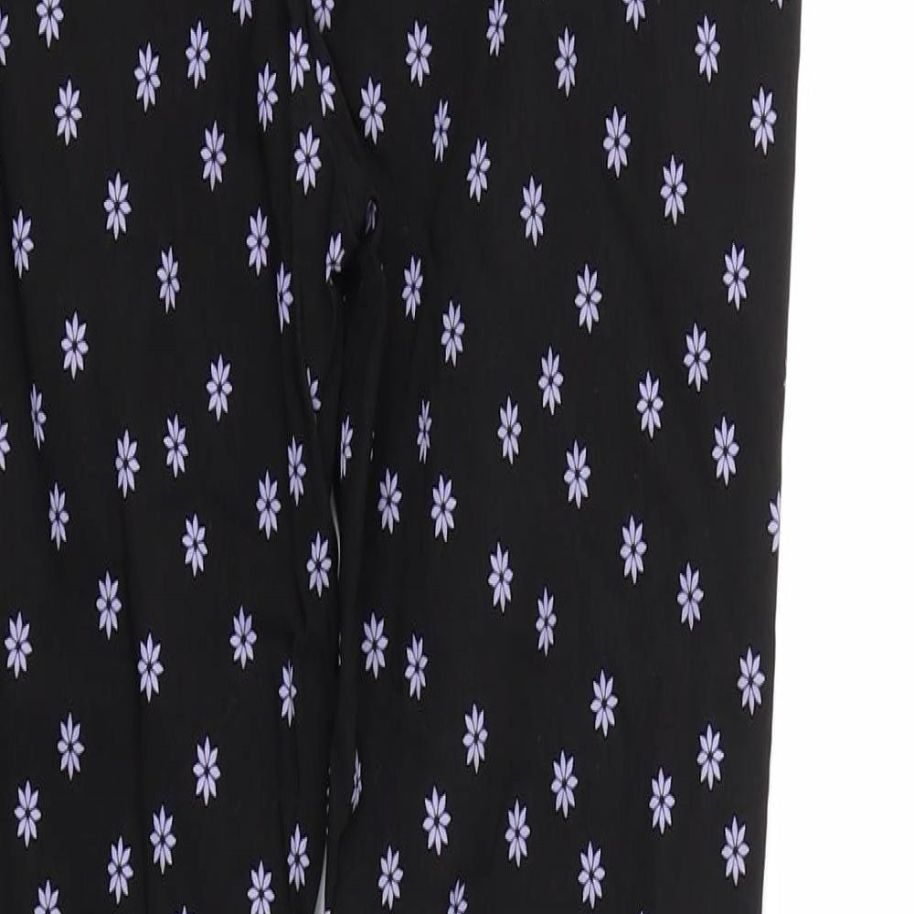 Zara Girls Black Floral Capri Trousers Size M