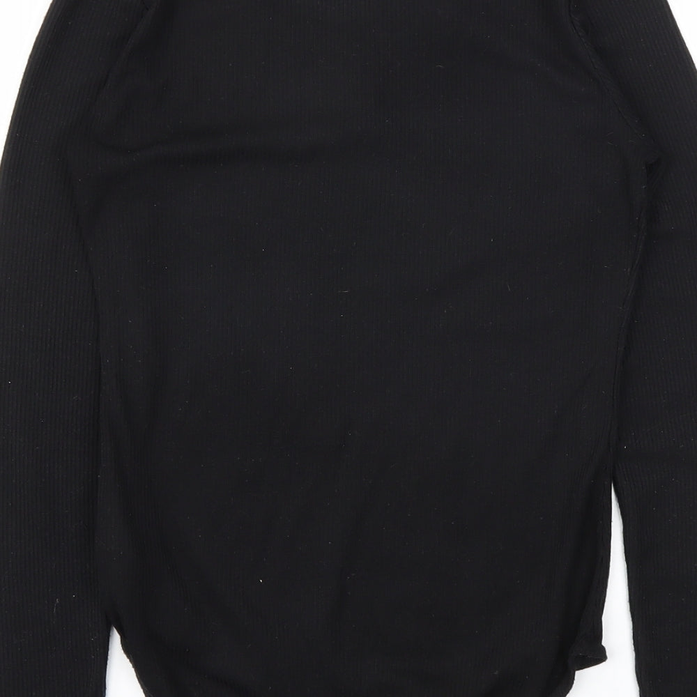 Peacocks Womens Black Bodysuit One-Piece Size 8