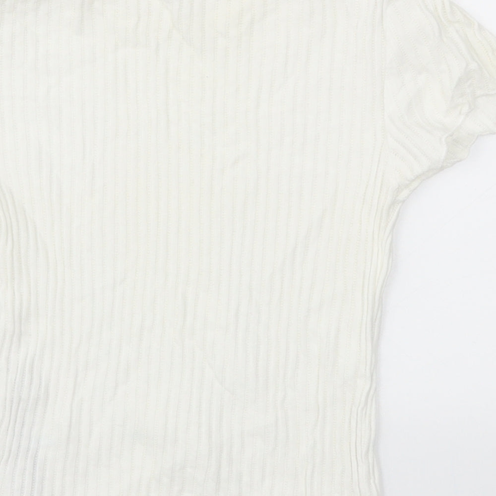 Zara Girls White Basic T-Shirt Size S
