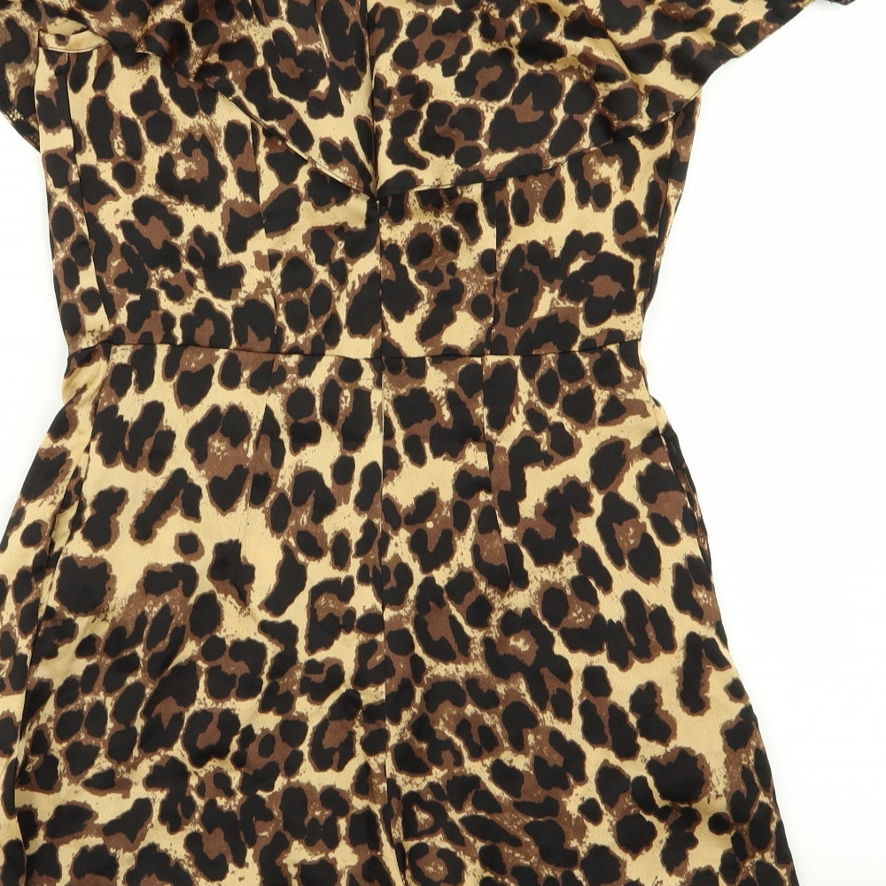 New Look Womens Multicoloured Animal Print Playsuit One-Piece Size 8