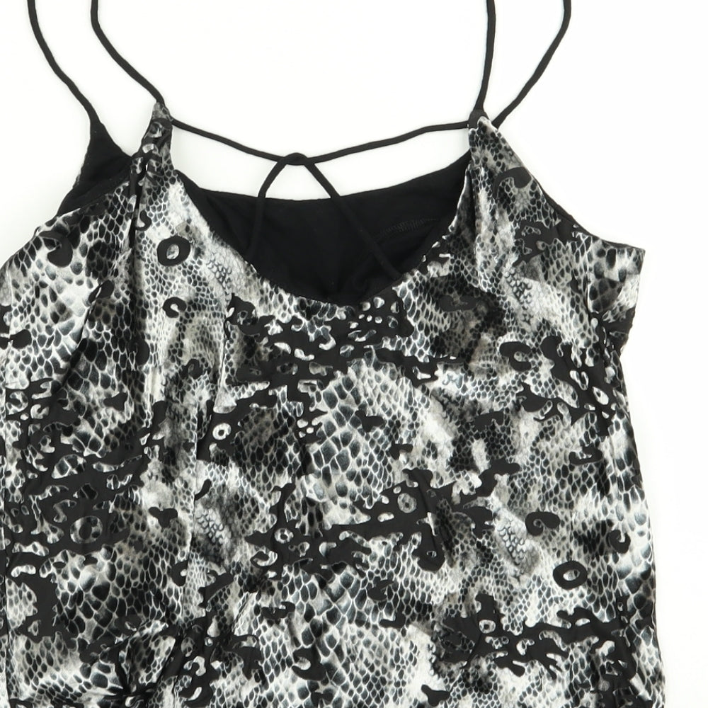 Topshop Womens Multicoloured Animal Print Basic Tank Size 10