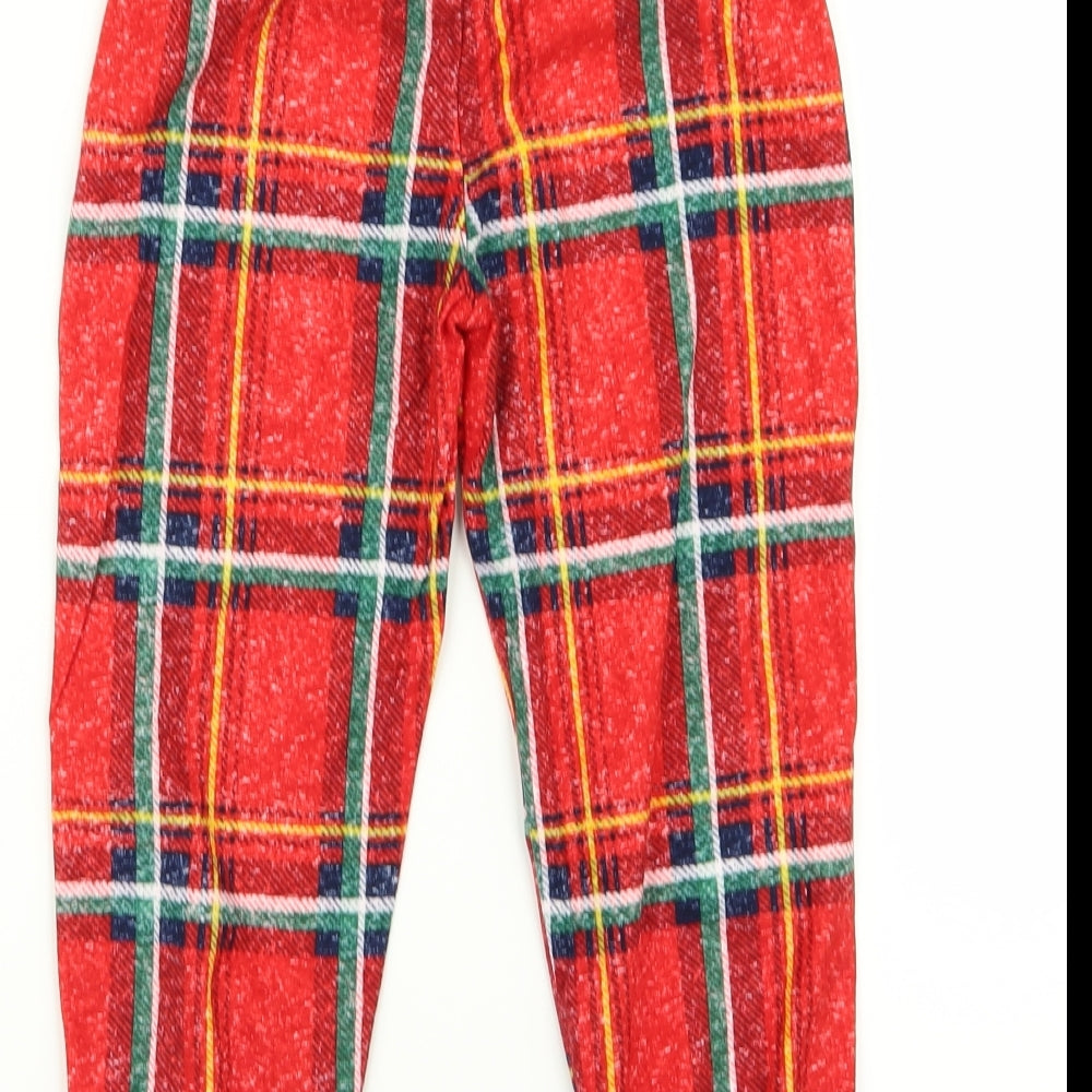 Matalan Girls Red Check Cami Pyjama Pants Size 6 Years