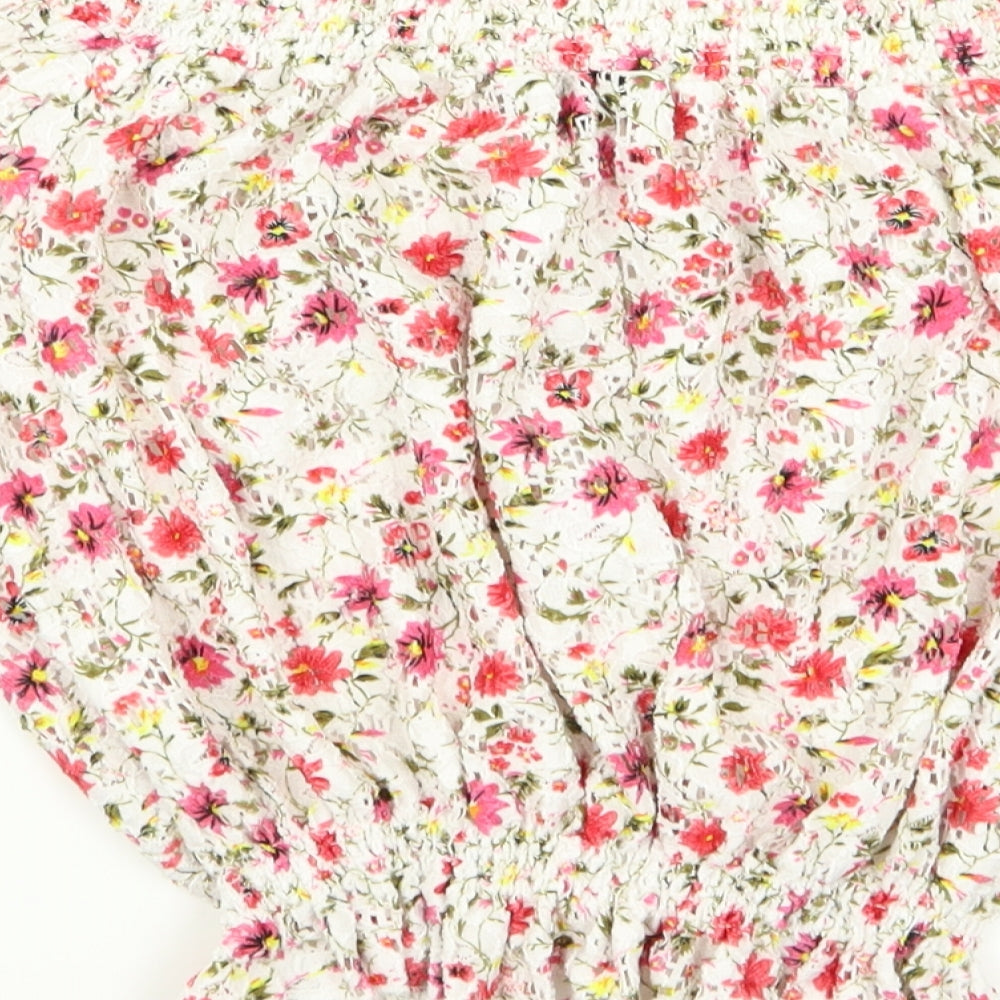 New Look Womens Multicoloured Floral Basic Blouse Size 12