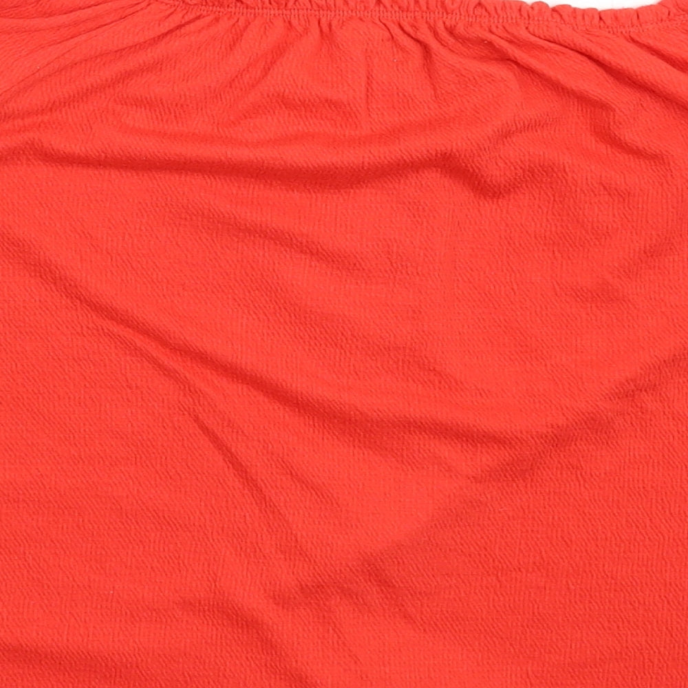 Papaya Womens Red Basic Blouse Size 10