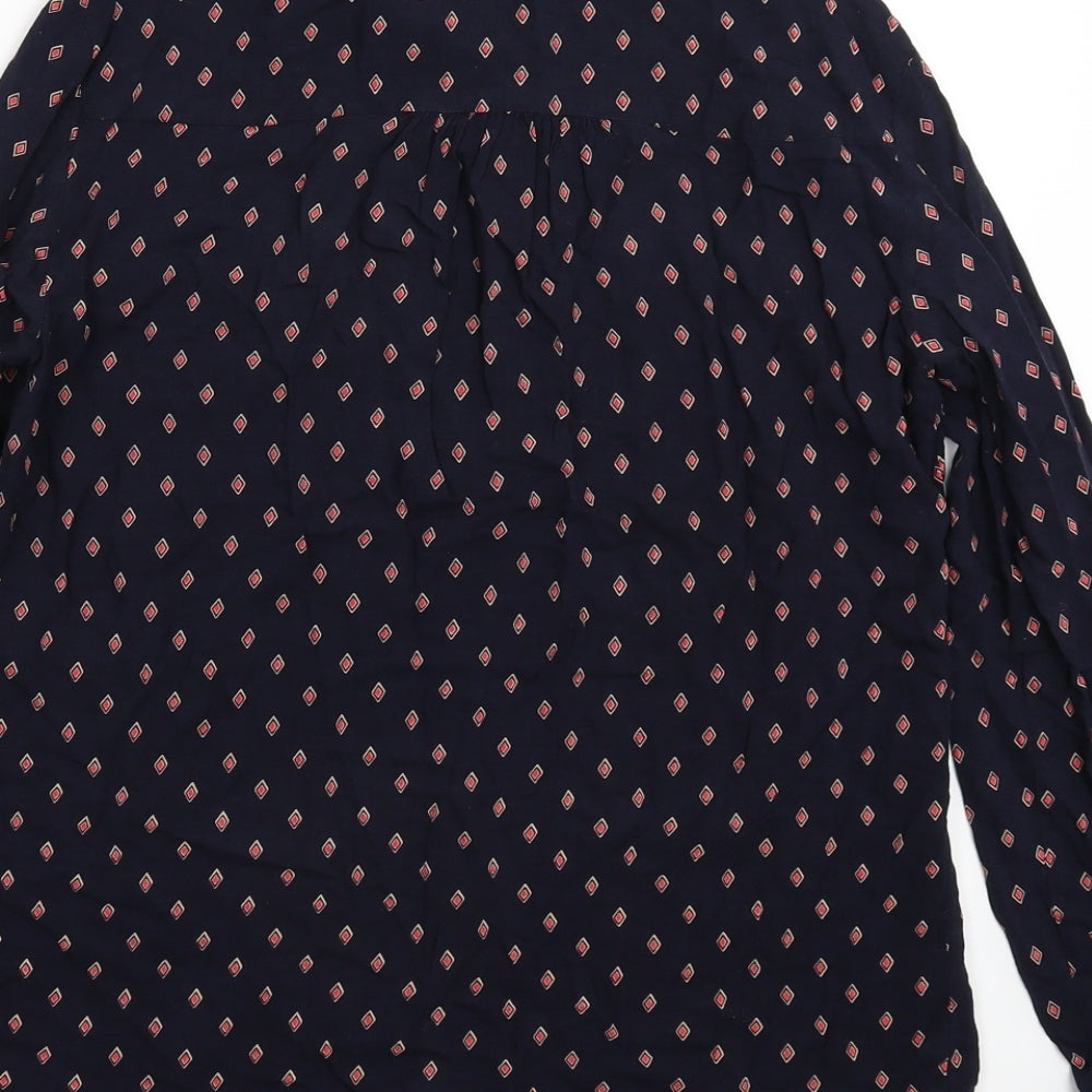 NEXT Womens Blue Geometric Basic Button-Up Size 6