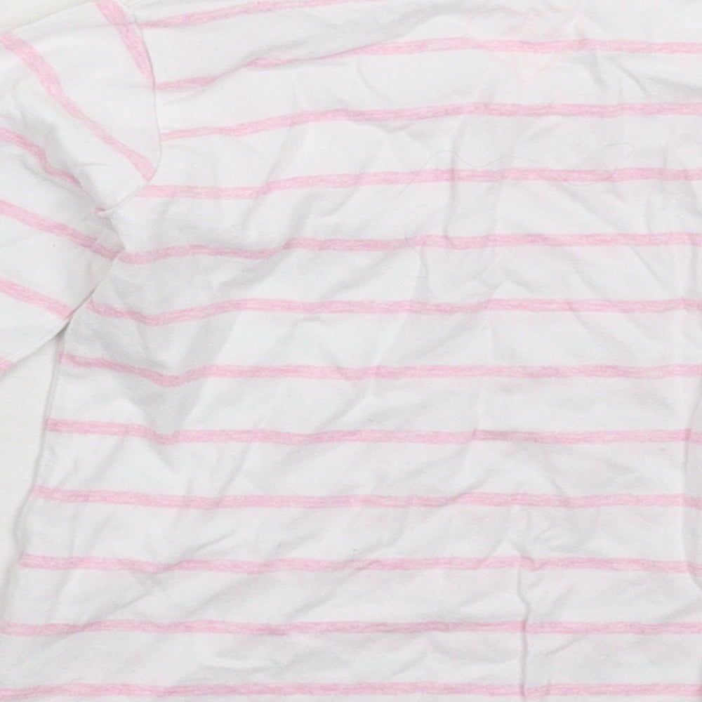 E-vie Girls White Striped Basic T-Shirt Size 3 Years