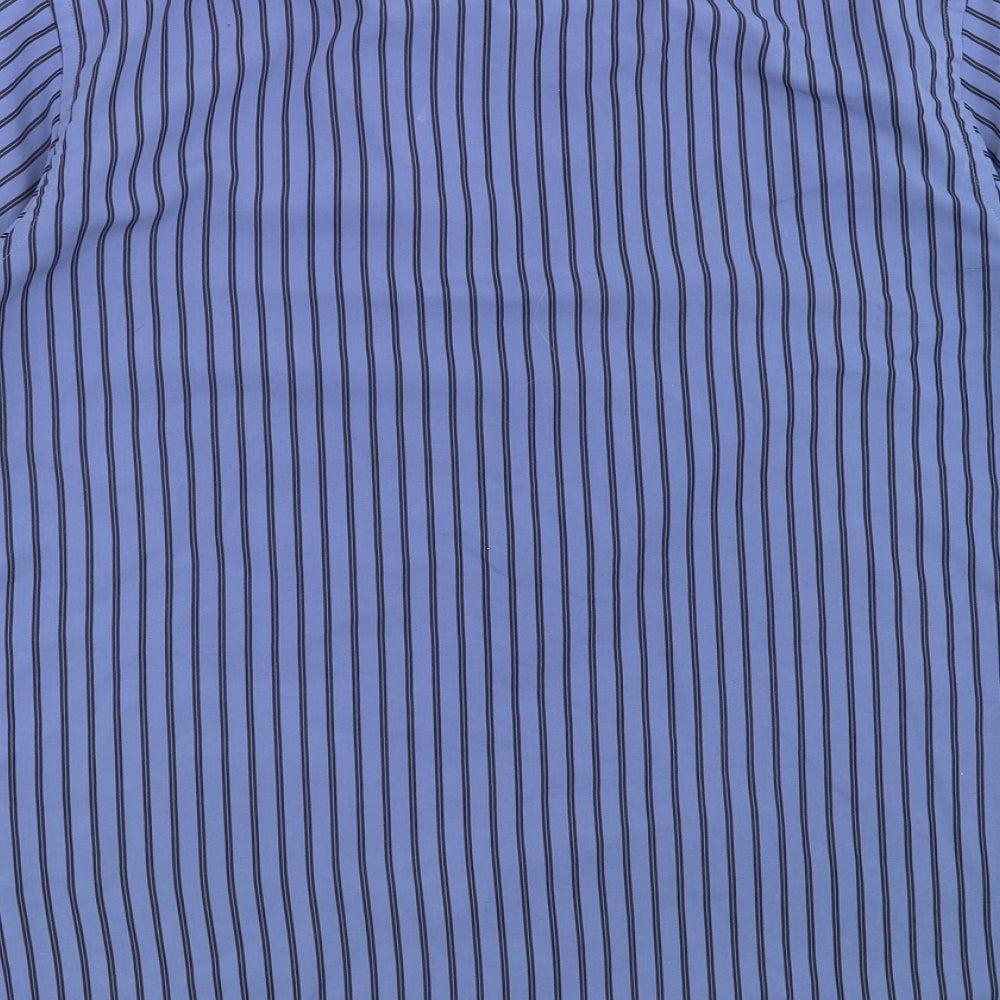 Hutson Harbour Mens Blue Striped Button-Up Size M