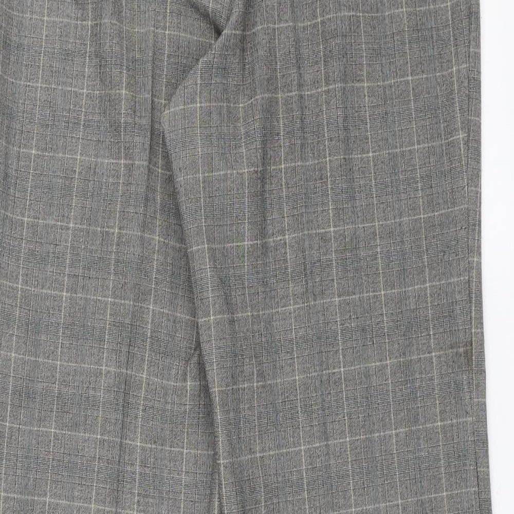 Ellie Louise Womens Grey Check Trousers Size 16 L29 in