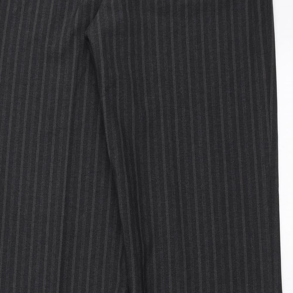 Autonomy Womens Grey Striped Trousers Size 12 L31 in - wide leg