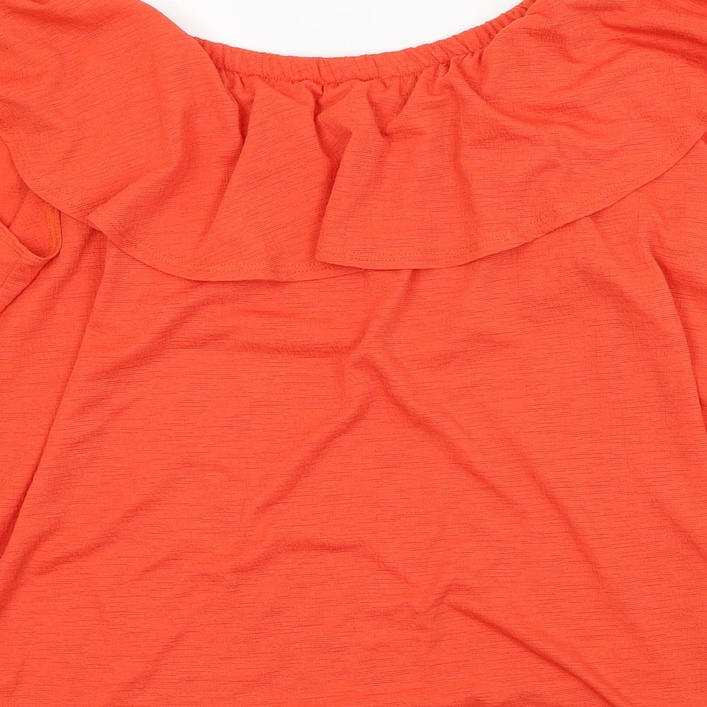 Roman Womens Orange Basic T-Shirt Size 18