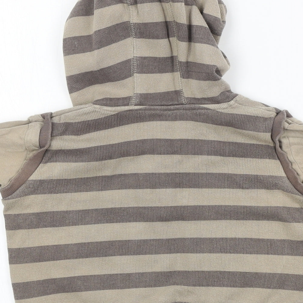 Matalan Boys Brown Striped Pullover Hoodie Size 2-3 Years
