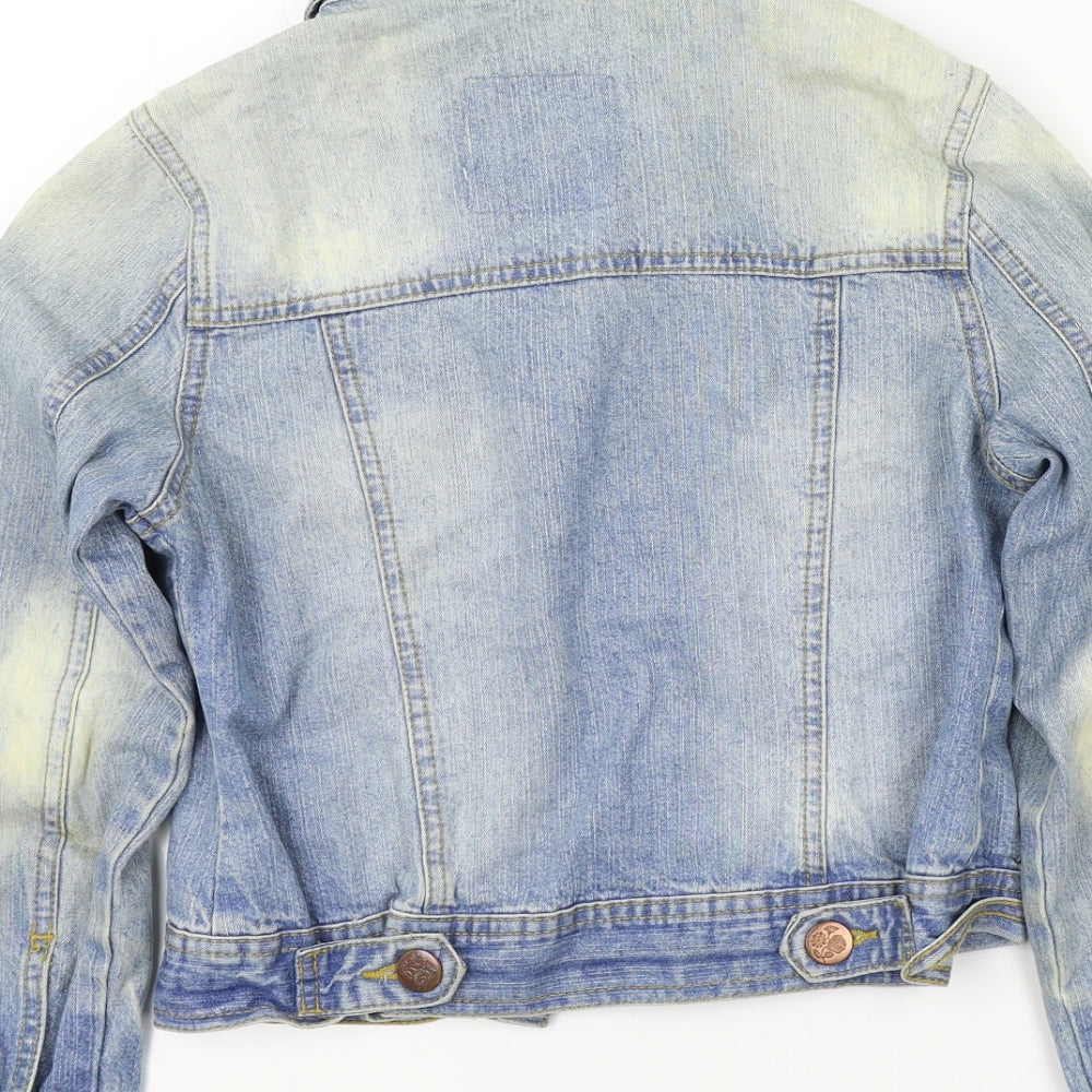 denim&co Womens Blue Jacket Size 8 - Distressed