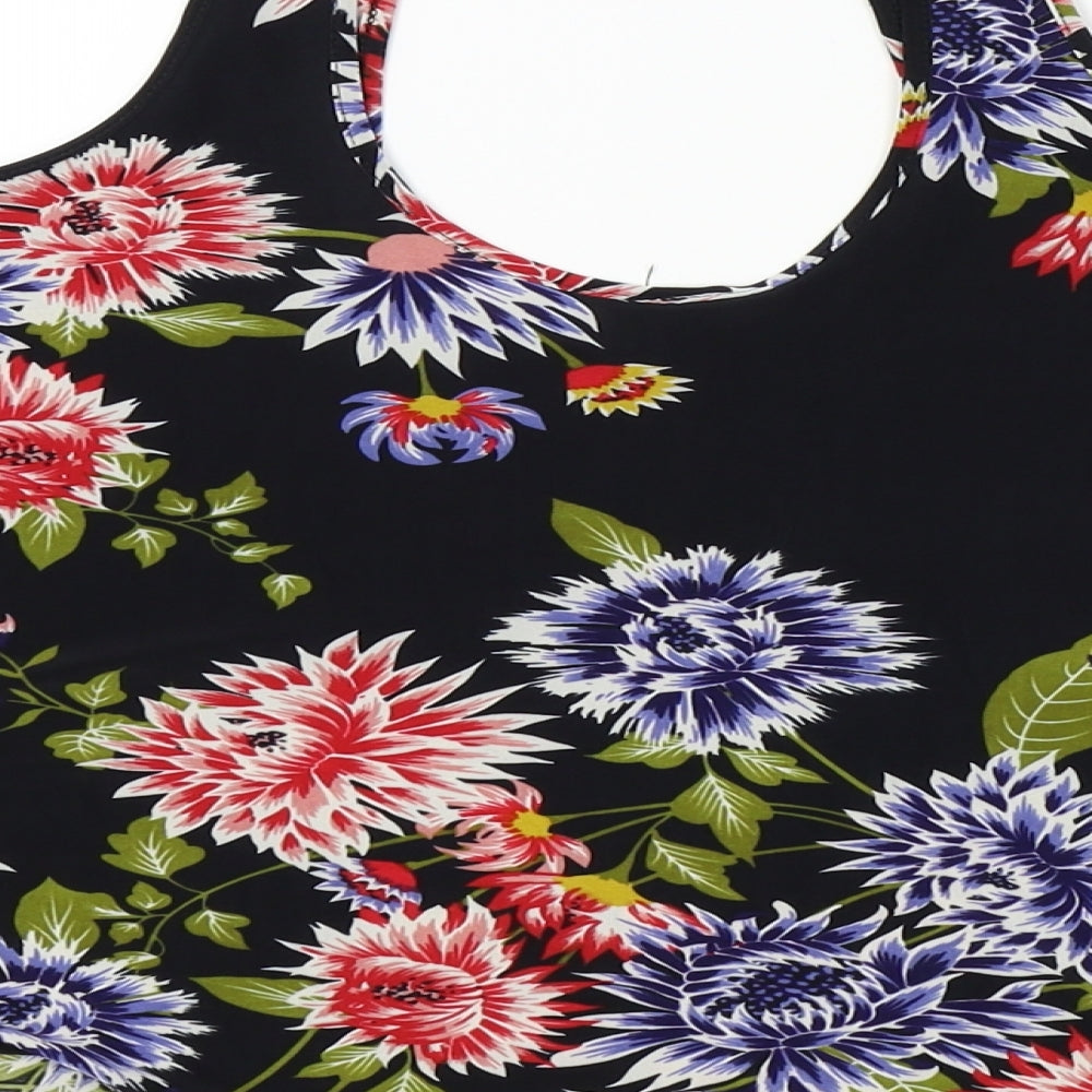 Atmosphere Womens Black Floral Basic T-Shirt Size 10
