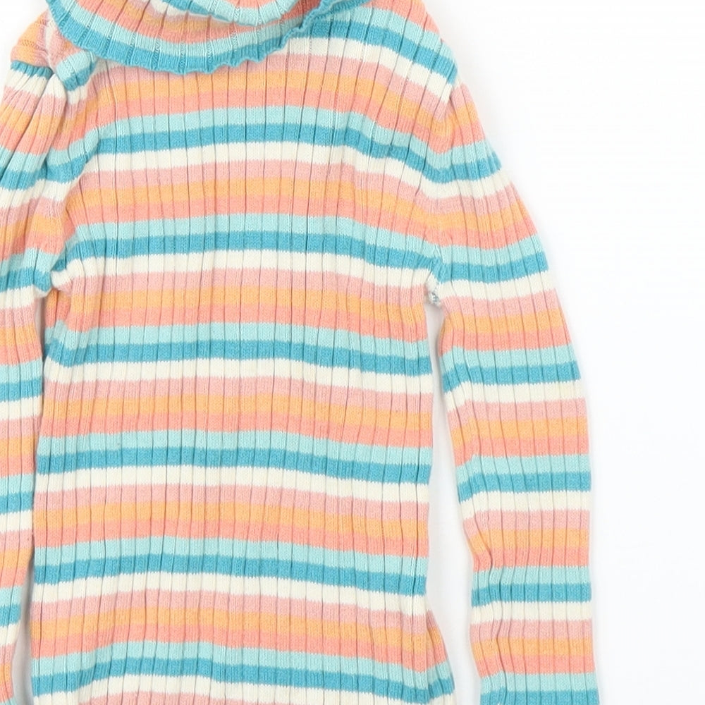 TU Girls Orange Striped Pullover Jumper Size 18-24 Months
